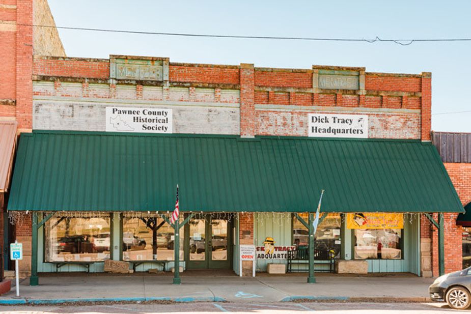 Dick Tracy Headquarters is located at the Pawnee County Historical Society. Photo by Saxon Smith