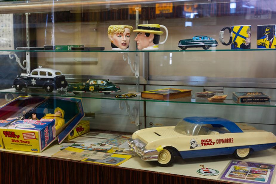Dick Tacy's Copmobile and other memorobilia can be found inside Dick Tracy Headquarters in Pawnee. Photo by Saxon Smith