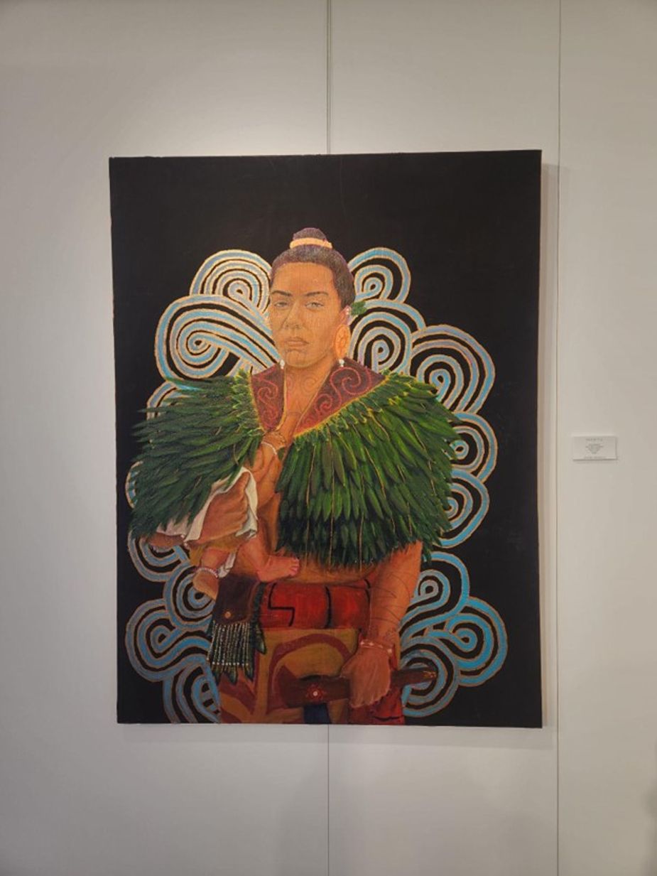 Ishki’ (Mother) by Dustin Mater (Chickasaw); acrylic on canvas; 48”x36”