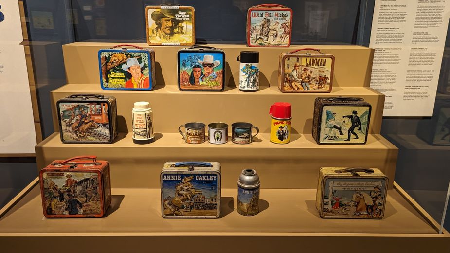 Lunch boxes were another way businesses sold Western culture to kids. Photo by Greg Elwell