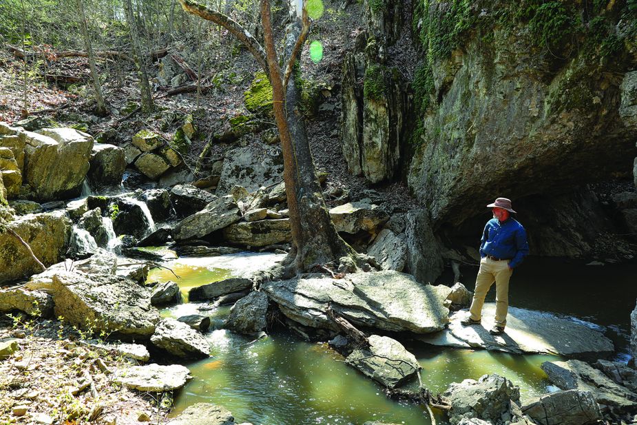 The Lime Arch Bridge in Pittsburg County near Hartshorne is a natural rock formation near Brushy Creek.