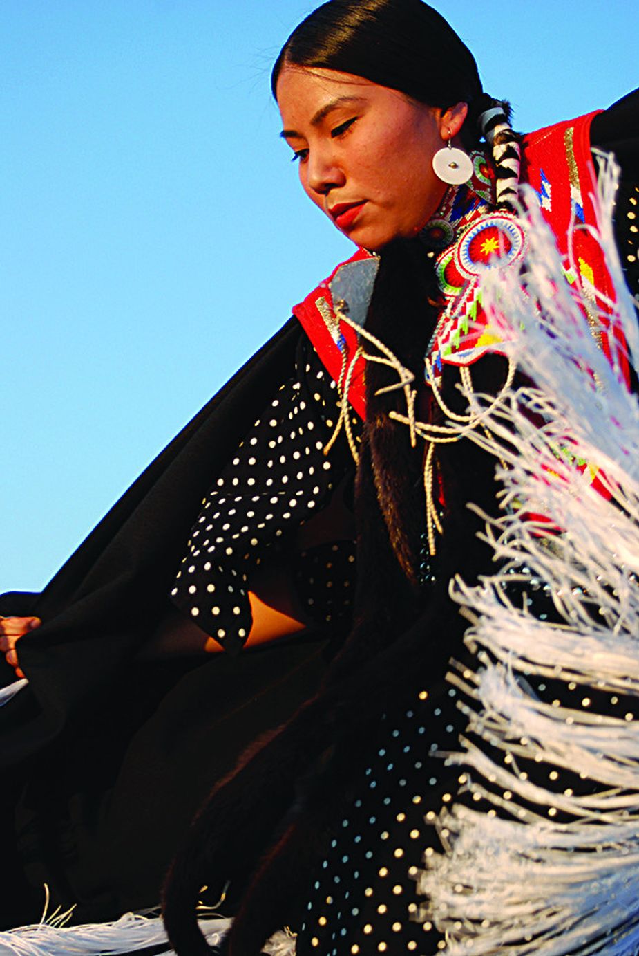 Remember when attending a powwow not to refer to regalia as a costume and never to pick up anything that falls from any dancer’s regalia. Photo by Lisha Newman/Oklahoma Tourism