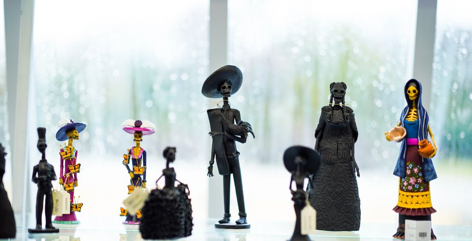 The museum’s gift shop includes a selection of Catrina dolls, which traditionally decorate Día de los Muertos altars. Photo by Laci Schwoegler/Retrospec Films