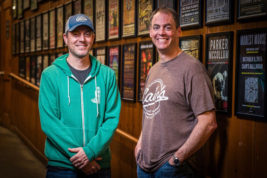 Since 2002, brothers Hunter, left, and Chad Rodgers have owned and operated Cain’s Ballroom with their family. Photo by Shane Bevel