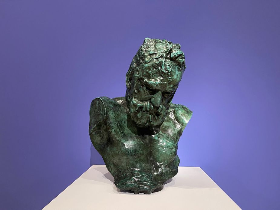 Auguste Rodín, "Heroic Bust of Victor Hugo" (1802-1885), first modeled 1890-1897 or 1901-1902, this cast 1967 bronze on marble socle