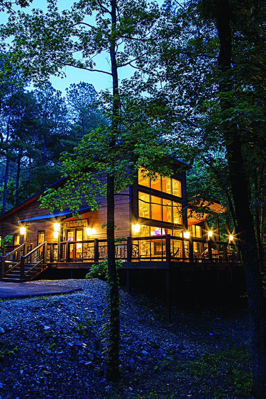 Rustic Hollow is just as inviting during the nighttime. Photo by Lori Duckworth