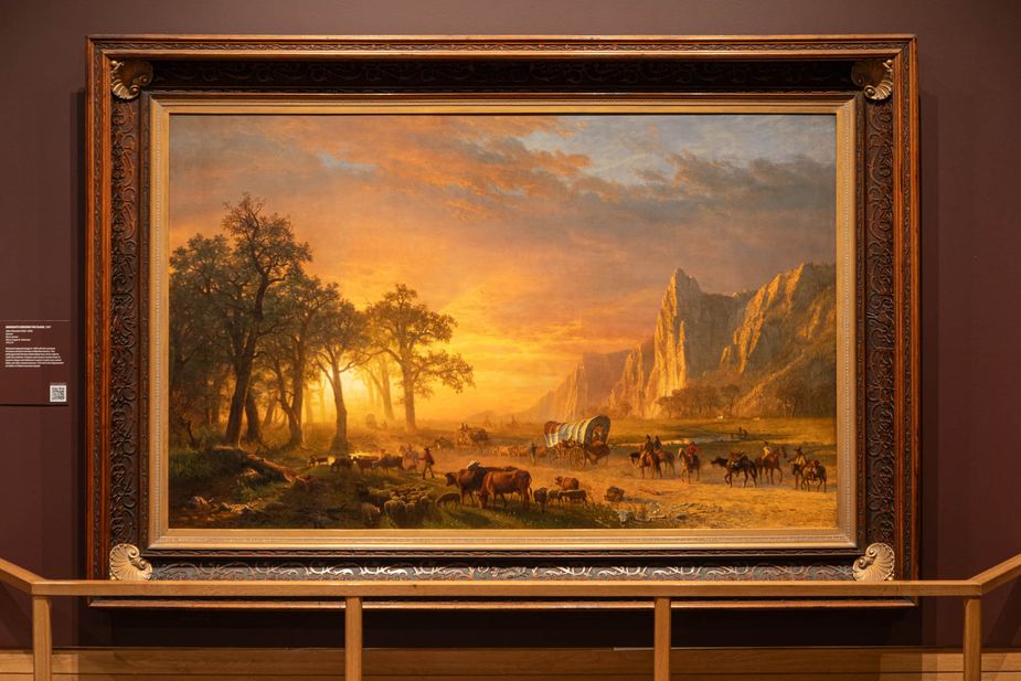 Albert Bierstadt’s 1867 masterpiece Emigrants Crossing the Plains has been displayed at the museum since 1972. Photo by Lori Duckworth