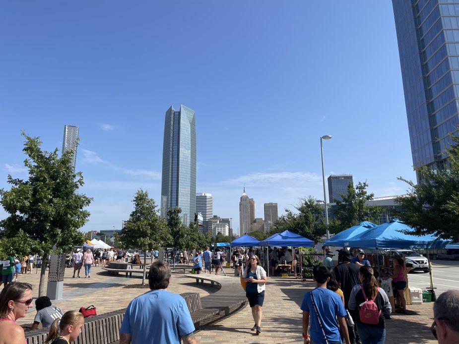 The Saturday Farmers Market at Scissortail Park in downtown Oklahoma City. Photo by Nathan Gunter