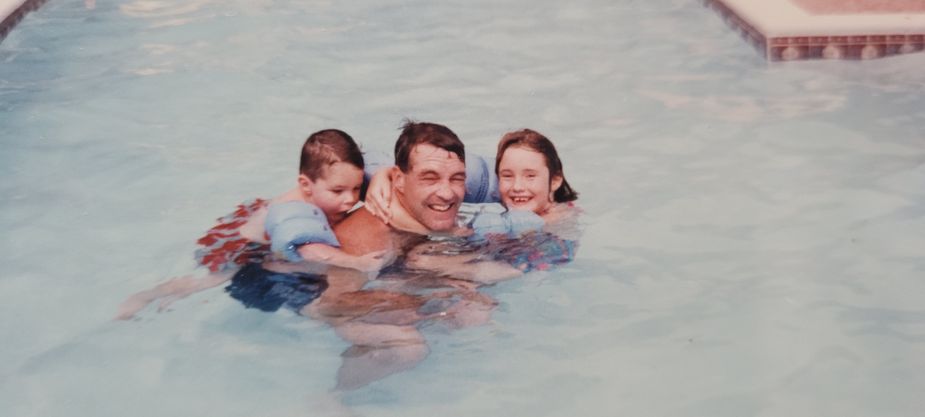 My brother Lucas, Dad, and I summer 1995.