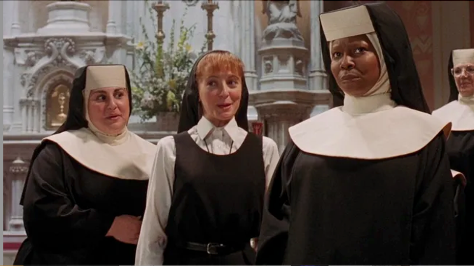 See a classic film in a classic theater: Ada's McSwain Theatre shows Whoopi Goldberg's Sister Act this Thursday. Photo courtesy Walt Disney Studios