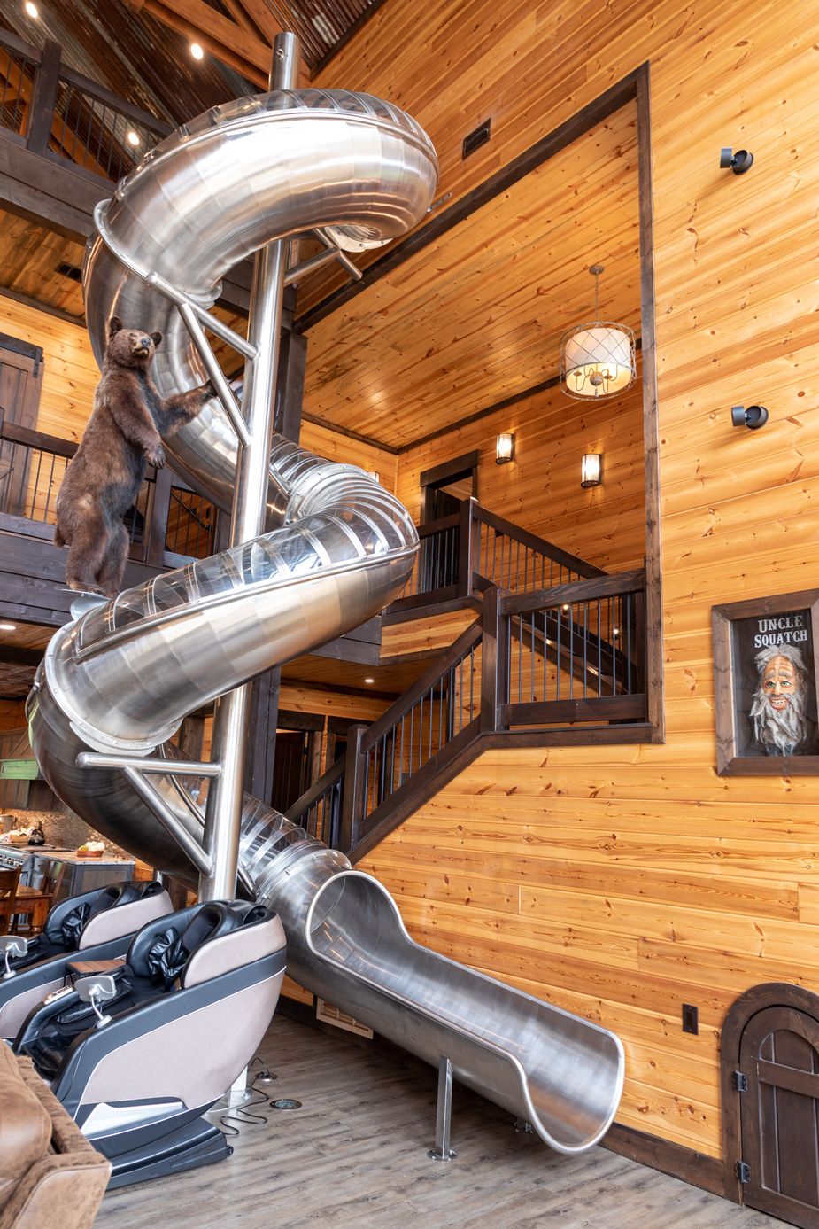 Yes, a three-story slide makes Hochatown's Slideaway Hideaway fun for all ages. Photo by Lori Duckworth