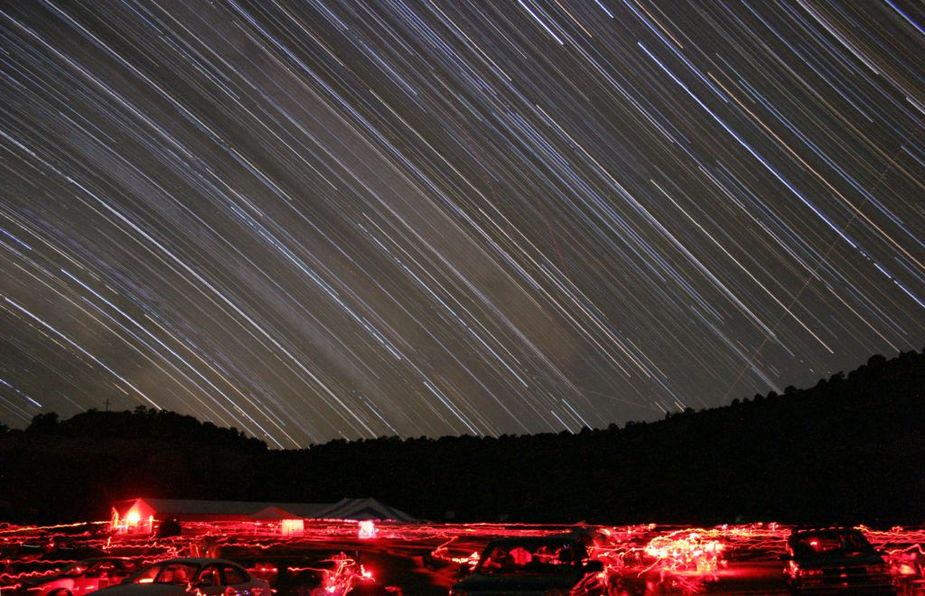 This four-hour sky exposure captured by Dan Lessman in Kenton at an earlier Okie-Tex Star Party illustrates the annual event's celestial beauty. The 2024 gathering begins this week. Photo courtesy Okie-Tex Star Party