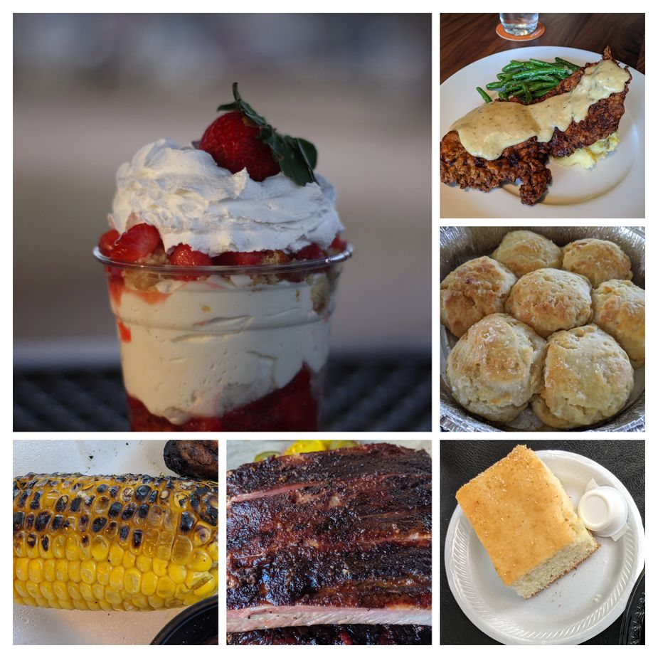 Strawberries, corn, barbecued pork, chicken-fried steak, cornbread, biscuits, and more make up Oklahoma's massive official State Meal. Photo by Greg Elwell