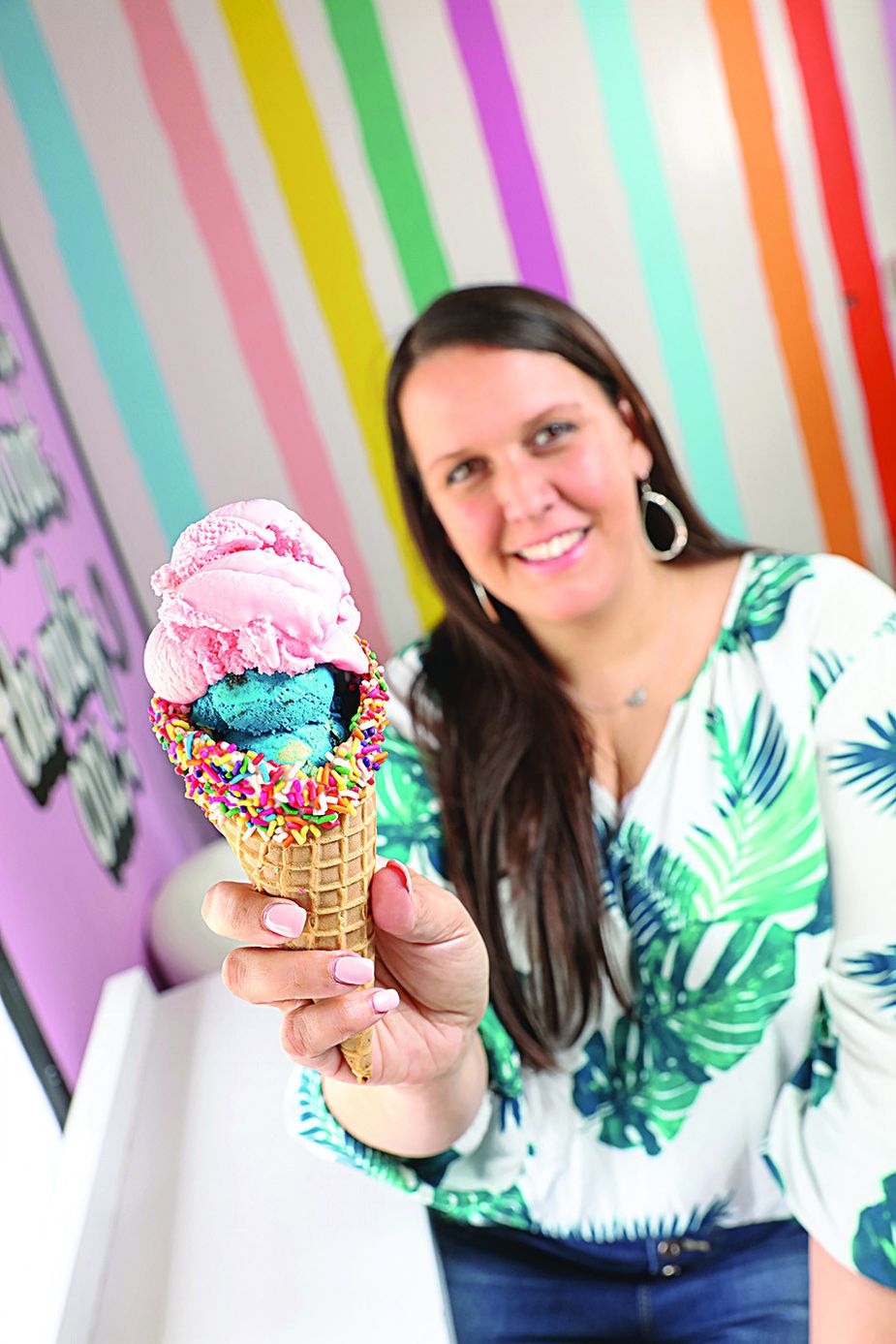 Jennifer Yocham owns Mrs. Jen’s Ice Cream Emporium in Crescent. Photo by Brent Fuchs