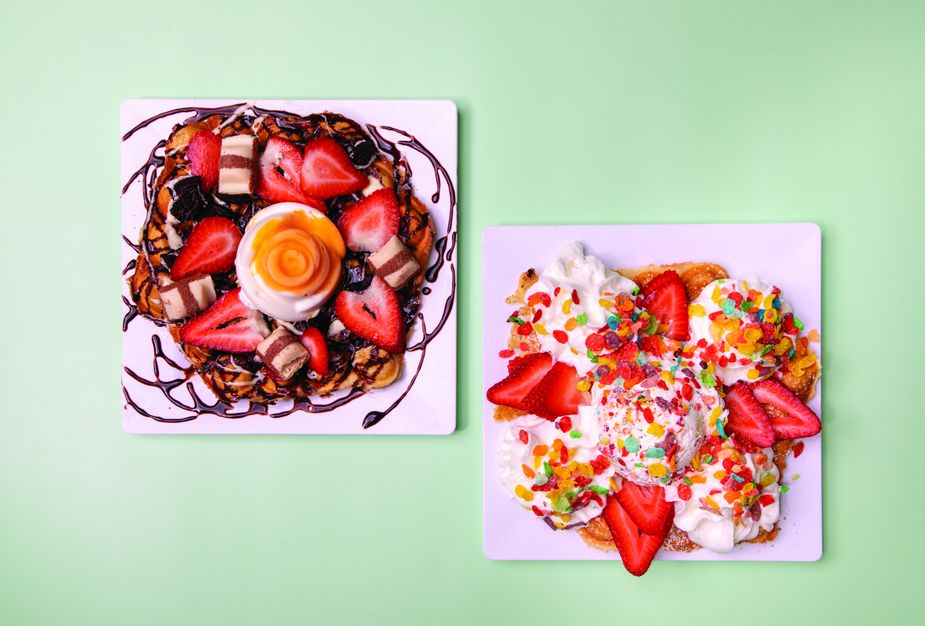Frozen confections abound here in Oklahoma. D’licious Pops in Woodward serves several varieties of bubble waffles topped with ice cream and sweet accents including Fruity Pebbles, strawberries, and chocolate sauce.Photo by Lori Duckworth