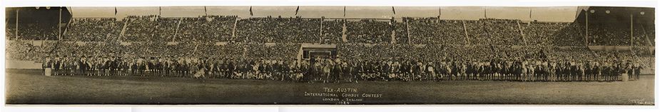 Tex Austin International Cowboy Contest. Ralph R. Doubleday, 1924, photographic print. Dickinson Research Center, National Cowboy & Western Heritage Museum.