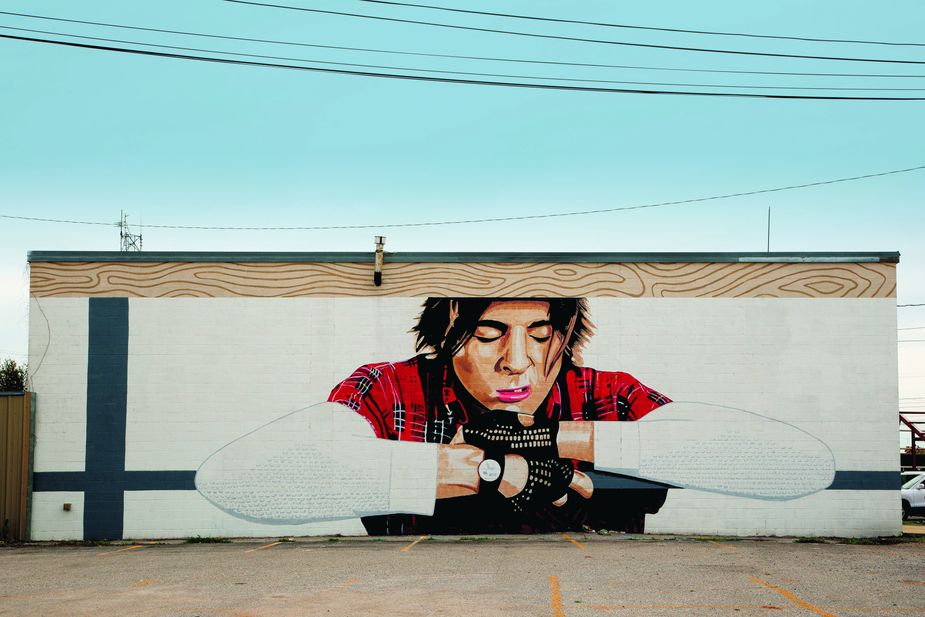Brothers Terry and Darry Shaw painted this mural in Lawton depicting actor Judd Nelson from The Breakfast Club, one of their family’s favorite movies. The Shaws have created murals on several buildings around the city. This one can be seen on the side of a building Terry owns at Southeast Wallock Street and Southeast B Avenue.