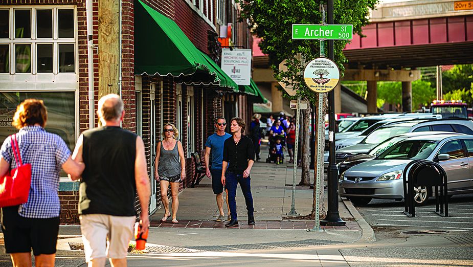 A variety of local businesses have made the area a busy commercial district once again. Photo by Shane Bevel