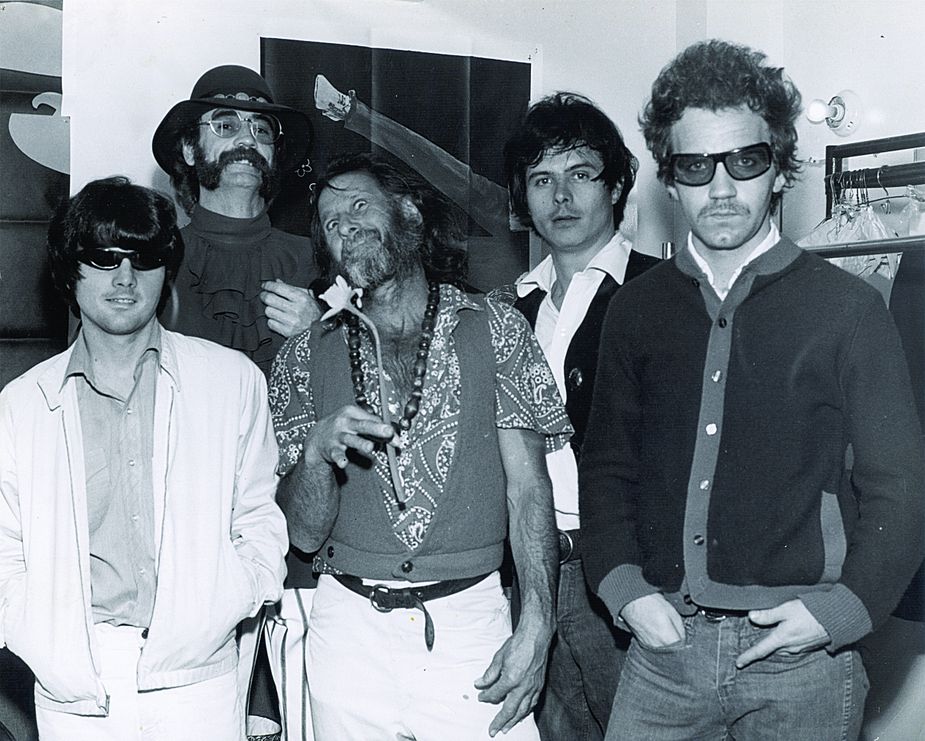 Left to right: Jimmy Karstein, Atlee Yaeger, Gypsy Boots, Jimmy Markham, and JJ Cale at the Hollywood Palladium in 1965. Photo courtesy OHS/OKPOP Museum Collections