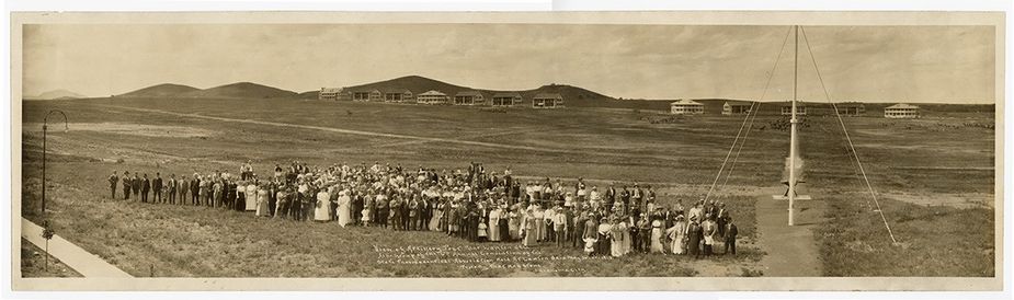 View of Artillery Post Near Lawton, Okla, also Group of the 6th Annual Convention of the State Pharmaceutical Association. That Man Stone, 1913, photographic print. Harvey Bouto Collection, Dickinson Research Center, National Cowboy & Western Heritage Museum.