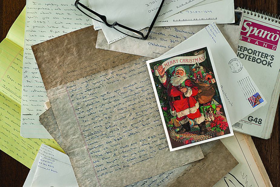 In 1996, Phil Bacharach, then a reporter for the Oklahoma Gazette, began a correspondence with Timothy McVeigh that included a Christmas card from prison and became the subject of a 2001 Esquire cover story. Photo by John Jernigan.