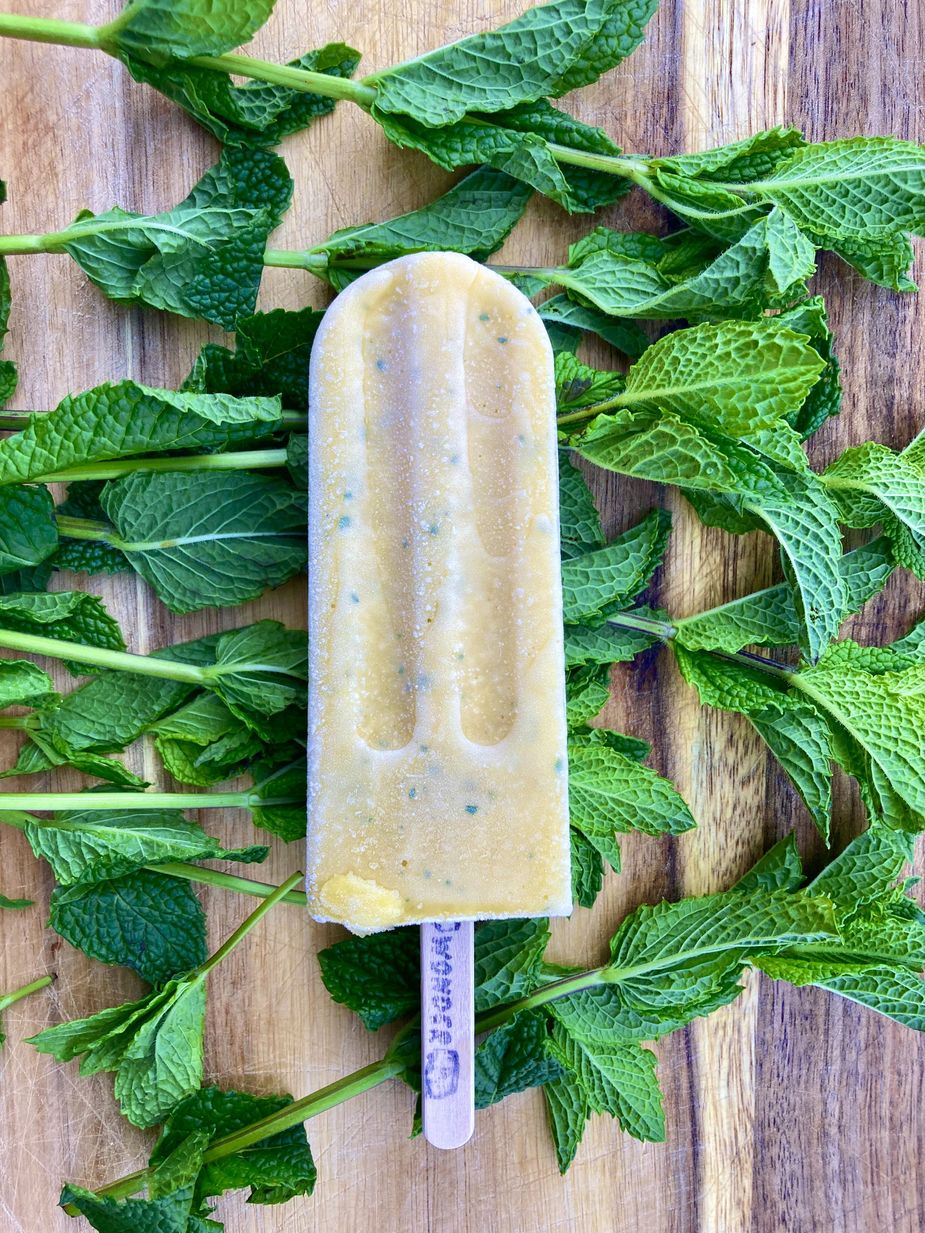 Mint and mango make a super-refreshing combination in this popsicle from Wondervan Pops in Oklahoma City. Photo courtesy Wondervan Pops