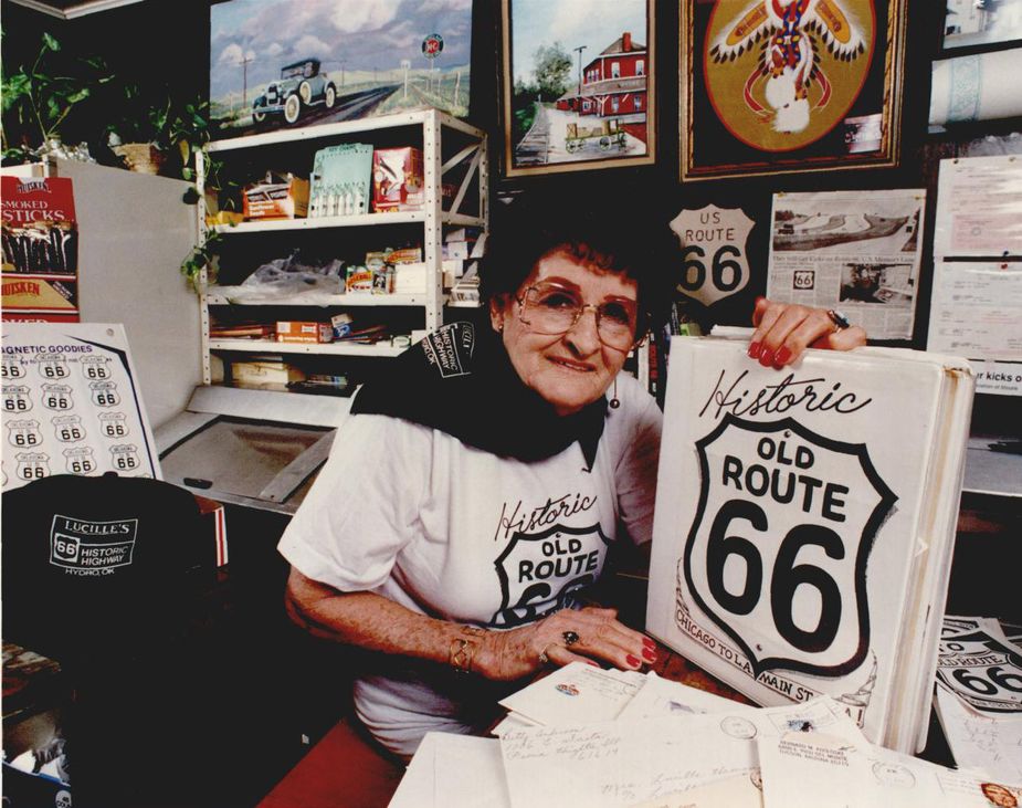 Lucille Hamons and her husband Carl lived with their three kids above the service station. Jim Argo/Oklahoma Historical Society