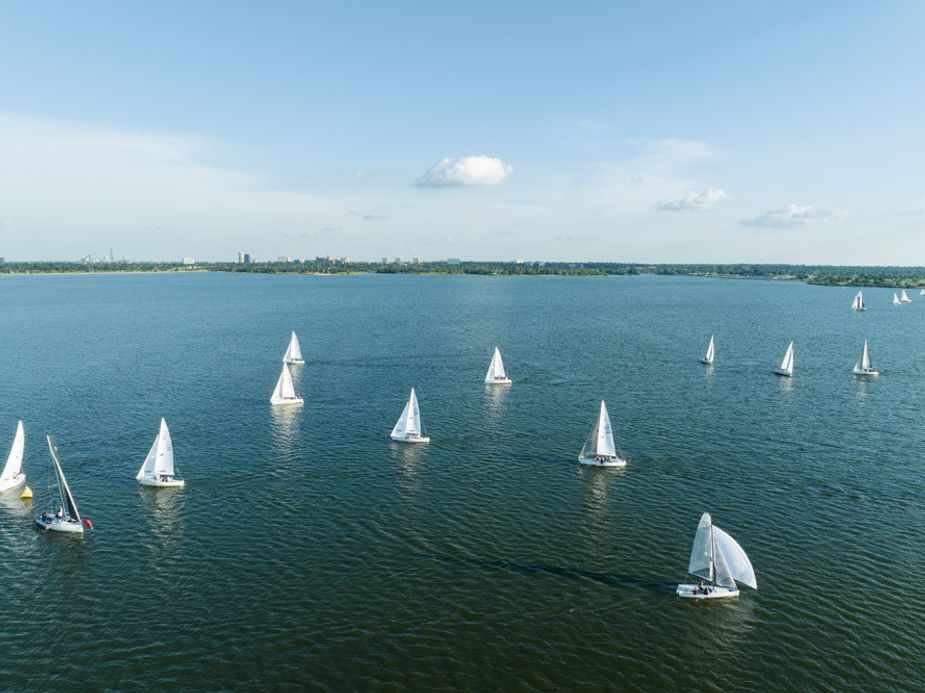 Sailing season at Lake Hefner in Oklahoma City typically runs April through October. Photo by David Joshua Jennings