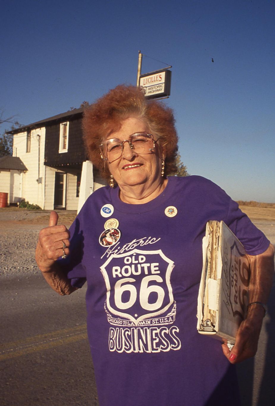 Lucille Hamons’ joy, generosity, and dedication to the open road inspired Rick Koch, the current owner of Lucille’s Service Station. Jim Argo/Oklahoma Historical Society