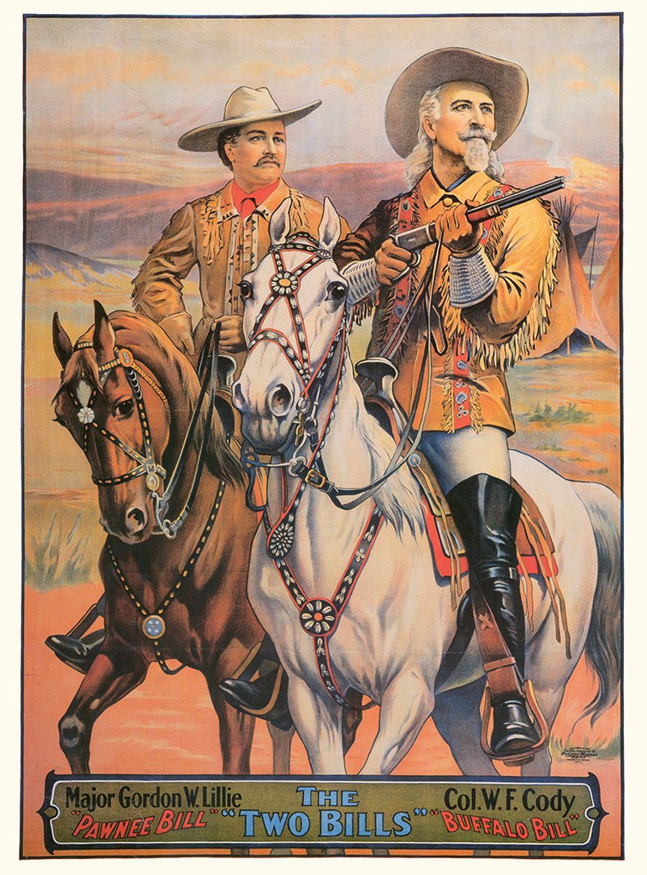 Posters and artwork from the popular wild west shows of the 1800s are now on display in the exhibition Showmanship & the Wild West at Pawnee Bill Ranch & Museum in Pawnee. Image courtesy Oklahoma Historical Society