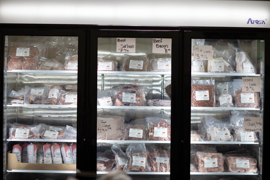 Cowboy Meats sells products like rib-eyes, roasts, chops, and sausages harvested and made by students. Photo by Brent Fuchs