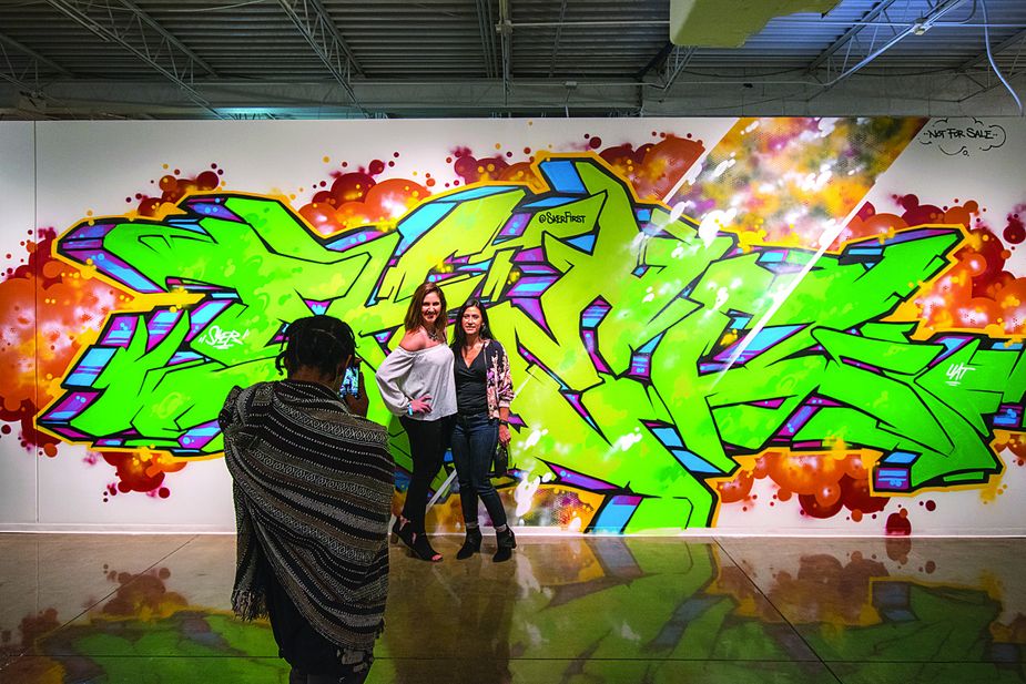 The 2017 exhibit Not For Sale: Graffiti Culture in Oklahoma highlighted works from ten artists around the state. Photo by Oklahoma Contemporary.