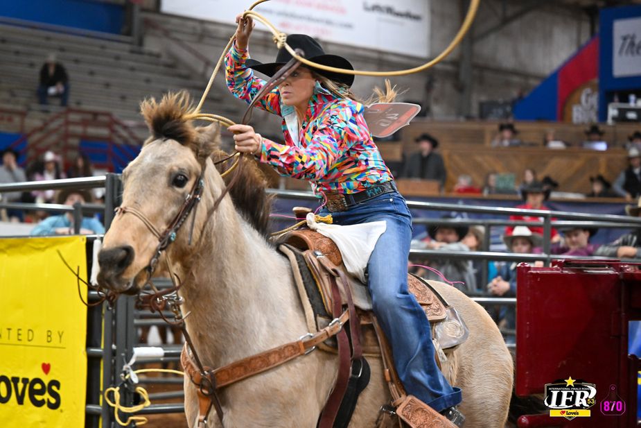 Men and women compete for the title of world champion in several different events through the four days of the International Finals Rodeo at Lazy E Arena in Guthrie. Photo courtesy International Professional Rodeo Association