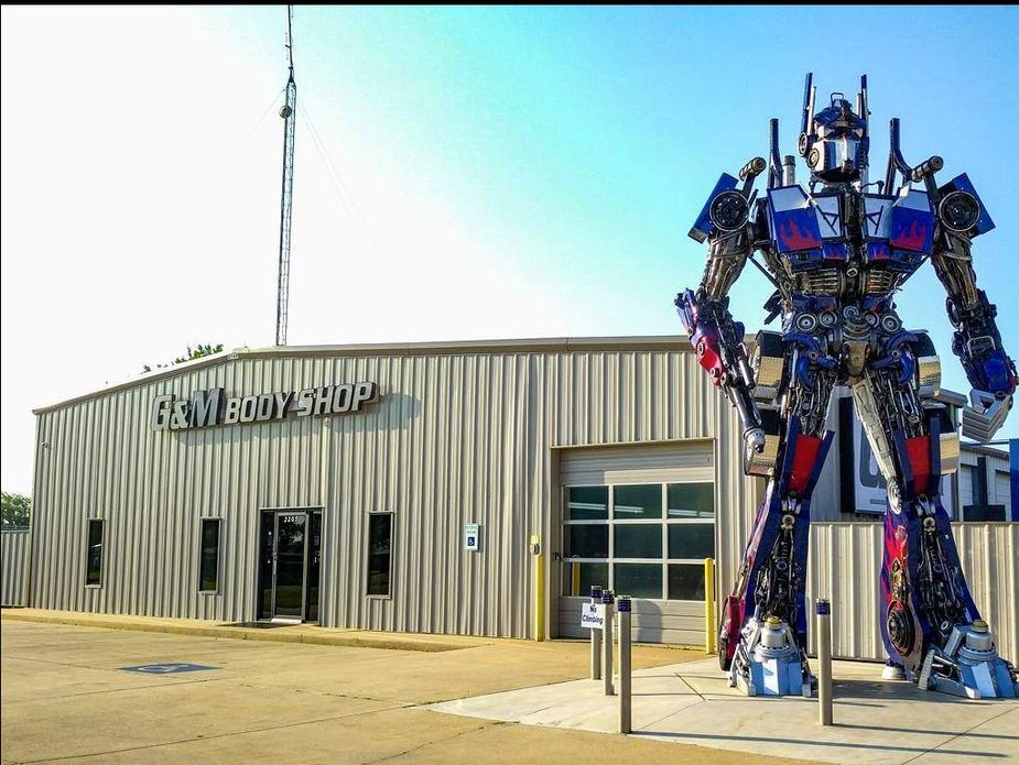 The statue is not only big, it's heavy. Optimus Prime weighs in at just under 6,000 pounds. Photo courtesy Visit Stillwater