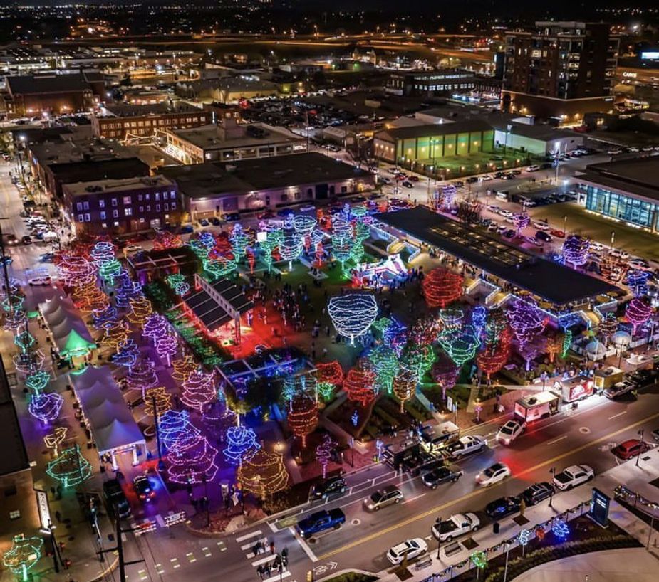 Tulsa's Guthrie Green has transformed into JollyTown, a paradise for winter revelers with a life-size snowglobe, an inflatable obstacle course, hot chocolate, and so much more. The experience remains open through Friday. Photo courtesy Guthrie Green