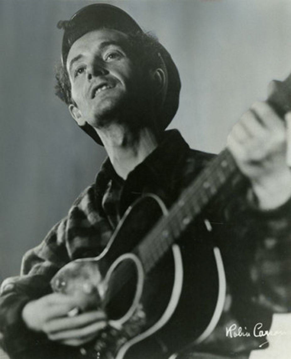 Okemah-native Woody Guthrie.  Photograph by Robin Carson, courtesy of the Woody Guthrie Center.