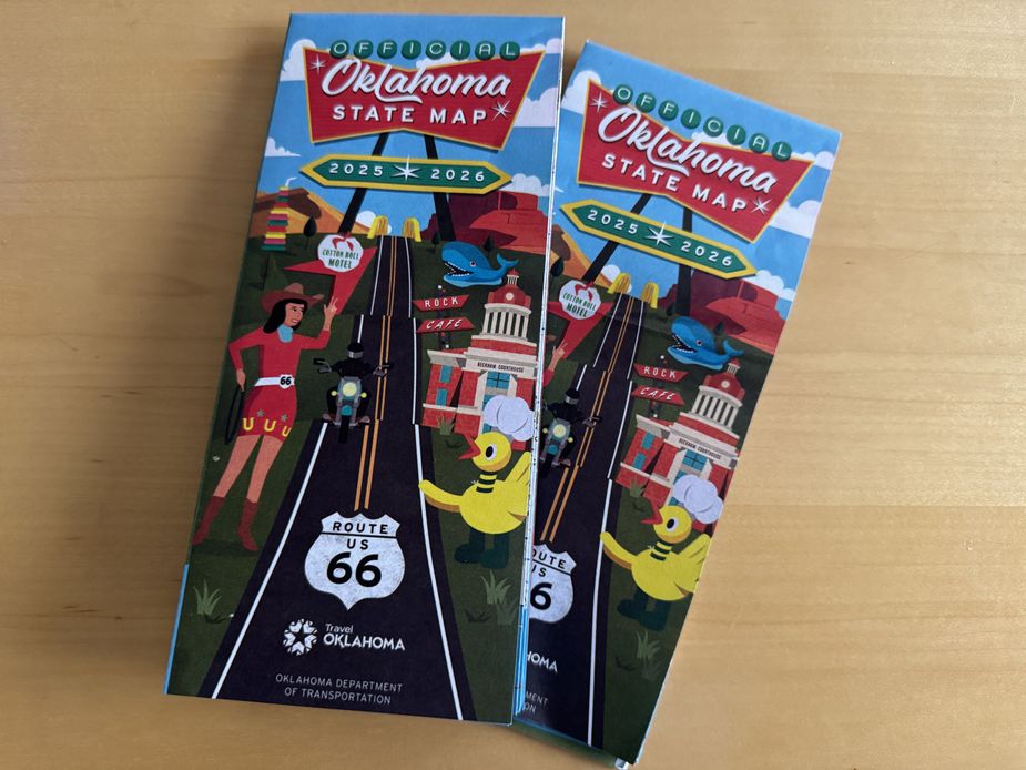 The new edition of the Oklahoma state map is dedicated to all things Route 66 in anticipation of next year's centennial. Photo by Nathan Gunter