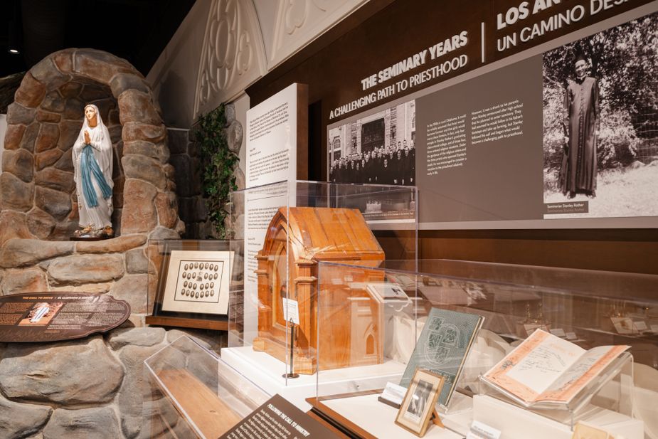 A section of the museum dedicated to Blessed Rother's time in seminary helps visitors understand his spiritual and personal formation. Photo by Avery Holt, Archdiocese of Oklahoma City