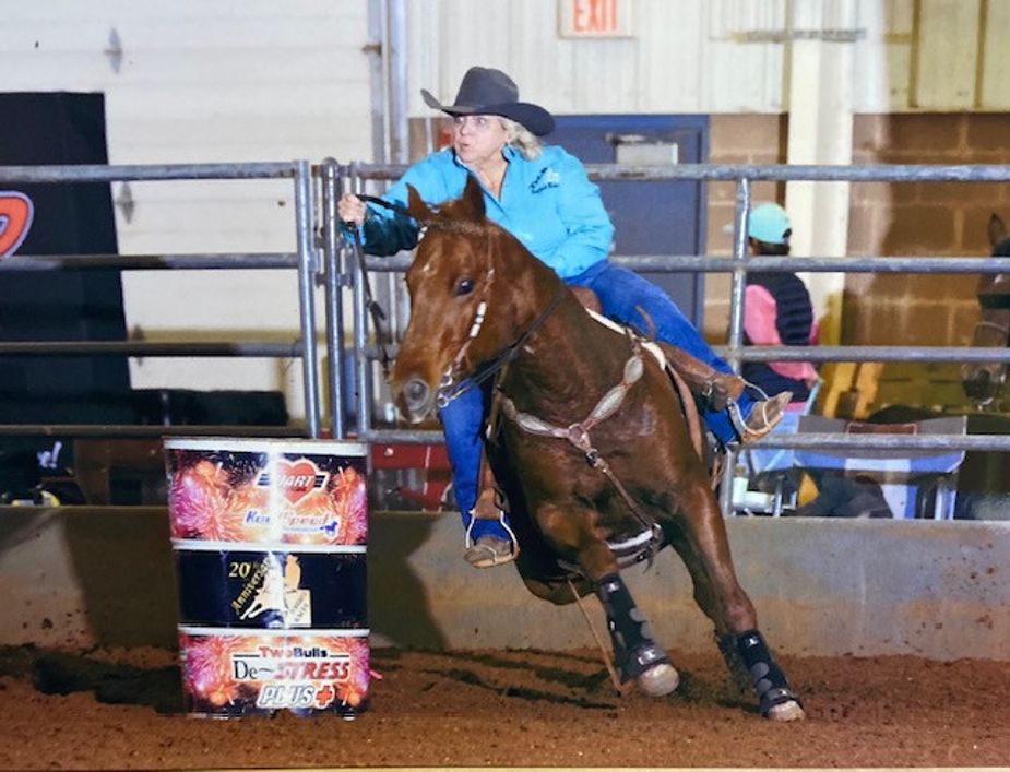 Riders compete for belt buckles and cash prizes in a variety of divisions at Duncan's Halloween SpooKtaKular. Photo Tri-K Barrel Races