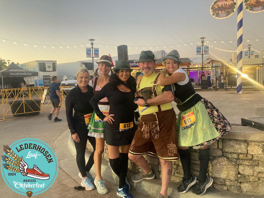 Oktoberfest celebrations aren't usually associated with burned calories, but a little cardio actually might not be the worst idea. A beer stein awaits those who finish Tulsa's Lederhosen Lauf 5K. Photo courtesy Lederhosen Lauf