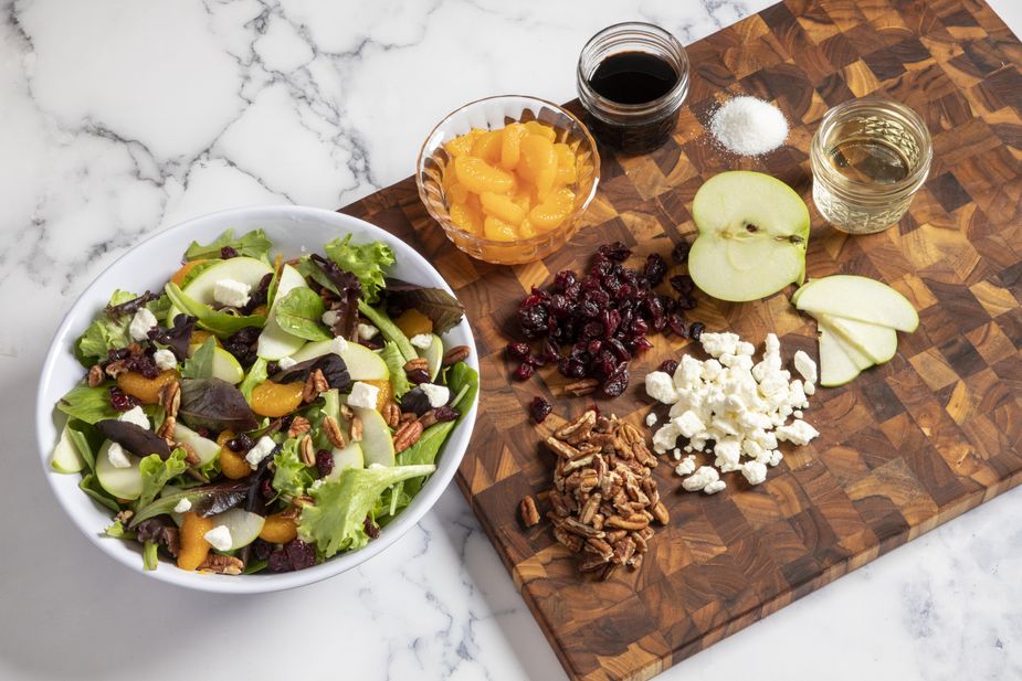 Crisp Fruit Salad  with Tangy Pecan Oil Vinaigrette